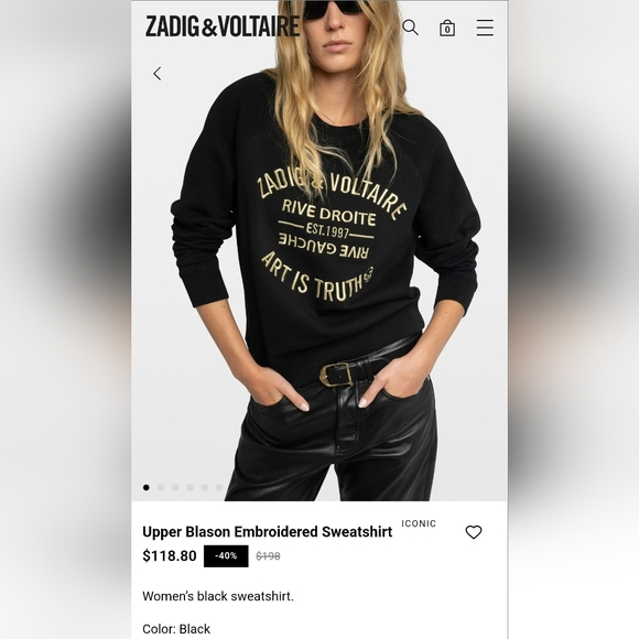 Zadig & Voltaire Gray Sweater with Red Text - Picture 4 of 4